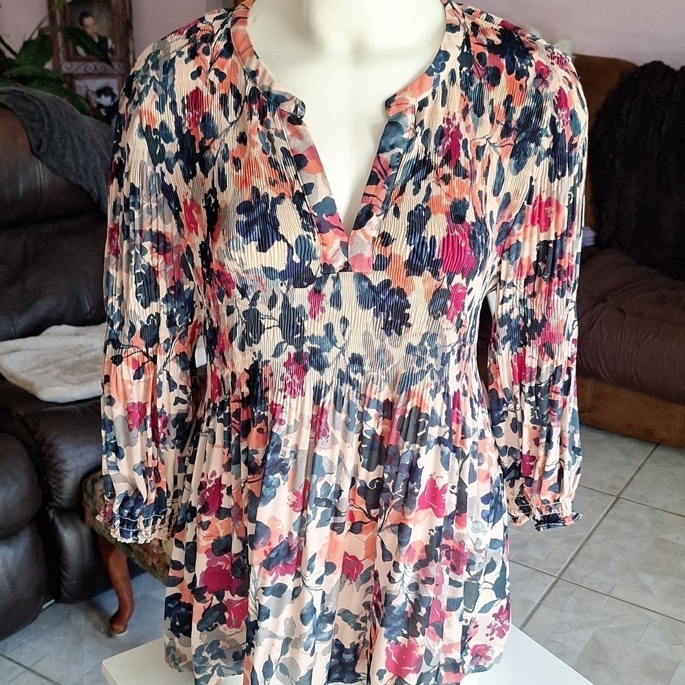Womens Spense casual floral stretch regular size top XL